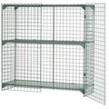 Global Industrial 1-Tier 2 Door Wire Mesh Security Locker, 72inWx36inDx60inH, Gray, Unassembled 184104